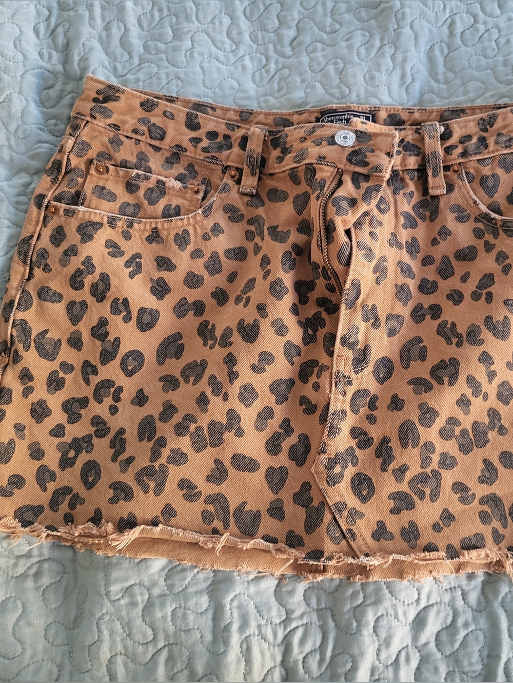 Abercrombie & Fitch Leopard Print Mini Skirt - Tan and Black